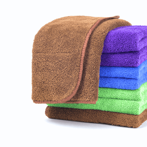 ผ้าไมโครไฟเบอร์ทำความสะอาดหลายสี สำหรับงานบ้านและงานเช็ดรถ